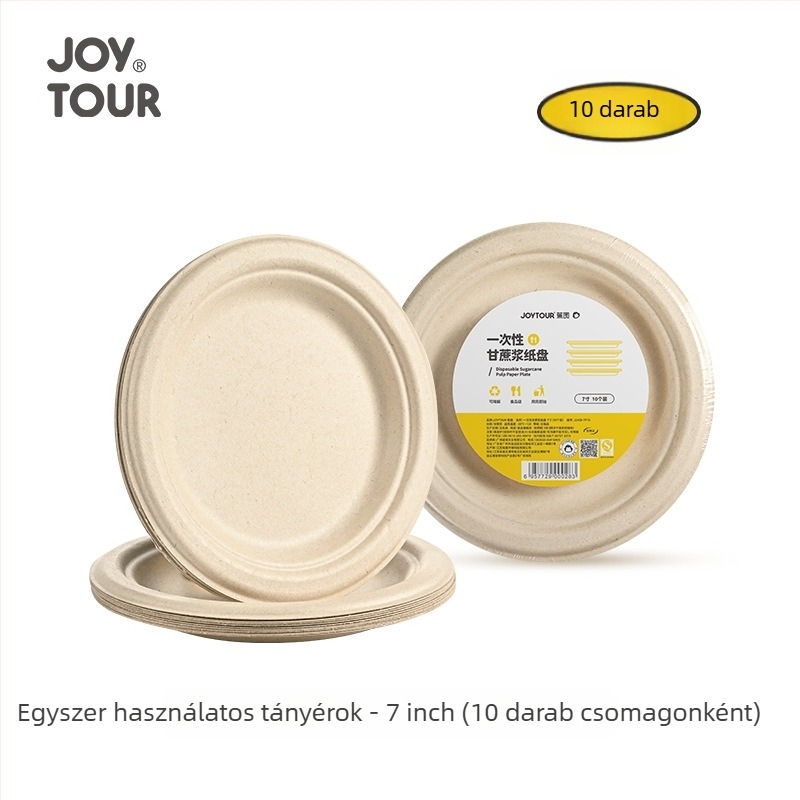 Biodegradálható egyszer használatos papír edények, 50 darabos készlet, kör alakú, 350 ml kapacitás