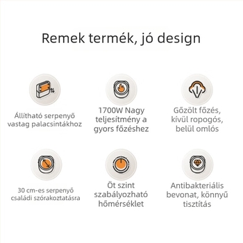 Elektronikus palacsinta serpenyő kettős fűtéssel, 1500 W, gombos vezérlés, modell JD30AQ849