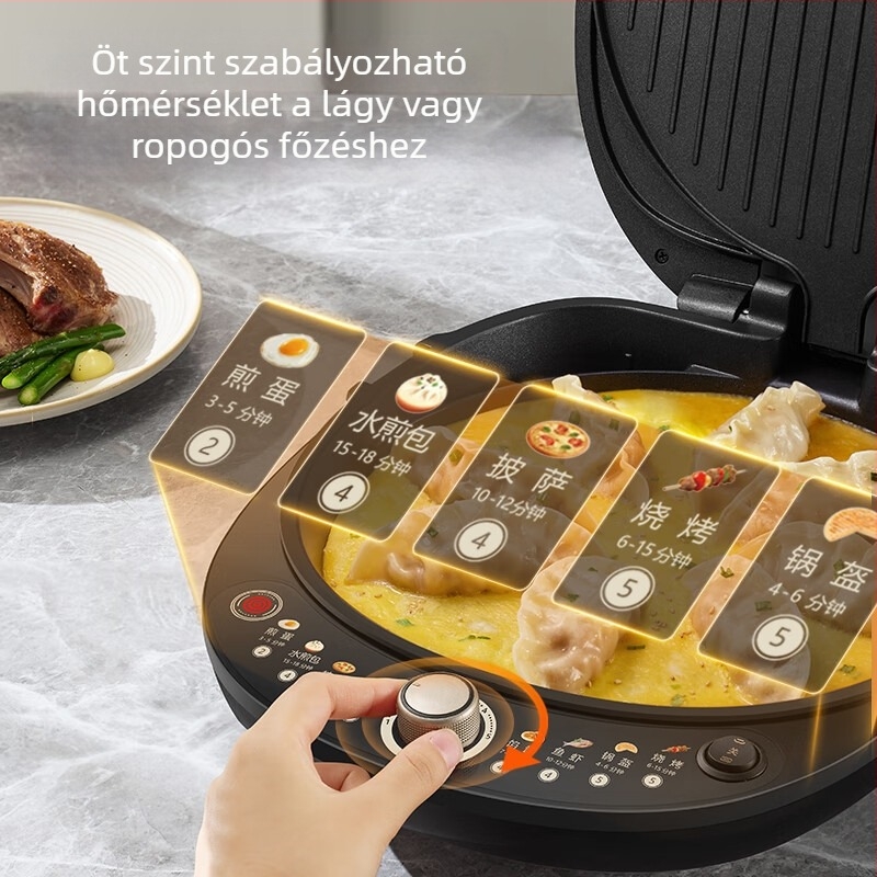 Elektronikus palacsinta serpenyő kettős fűtéssel, 1500 W, gombos vezérlés, modell JD30AQ849