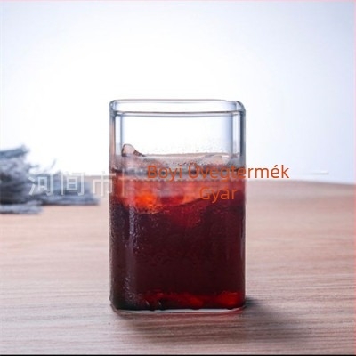 Magas bóroszilikát üvegből készült pohár, hengeres, egyrétegű, hat darabos készlet, modern minimalist stílus