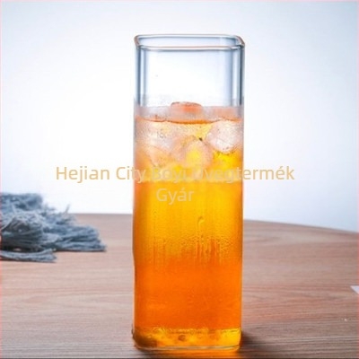 Magas bóroszilikát üvegből készült pohár, hengeres, egyrétegű, hat darabos készlet, modern minimalist stílus