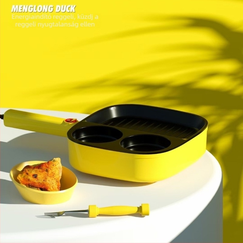 KWT-8807 3–in–1 elektromos reggeliző serpenyő: sütés, grillezés és pirítás, 1000W, 220V, átmerő legfeljebb 25 cm