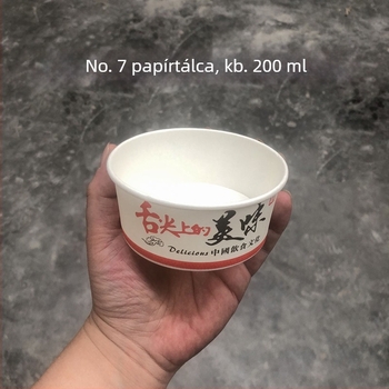 7. számú egyszer használatos kerek papírtál, fagylaltokhoz, desszertekhez és mártogatós szószokhoz