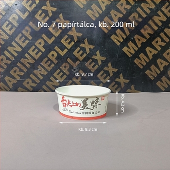 7. számú egyszer használatos kerek papírtál, fagylaltokhoz, desszertekhez és mártogatós szószokhoz