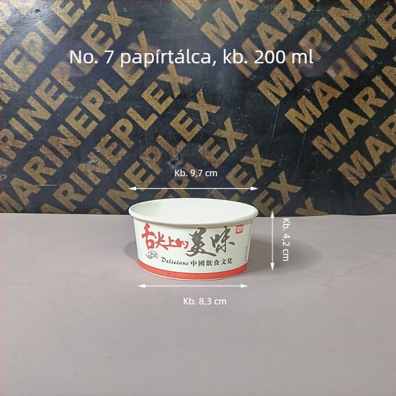 7. számú egyszer használatos kerek papírtál, fagylaltokhoz, desszertekhez és mártogatós szószokhoz