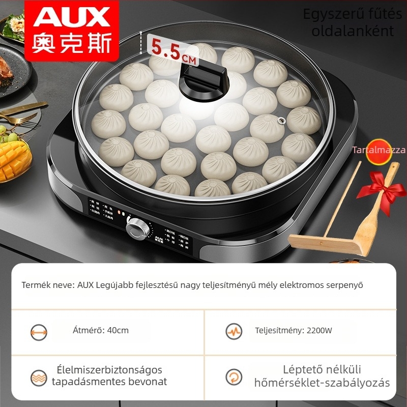 Elektromos torta-serpenyő AUX/OX AKP-40A16-DM-ABC, egyoldali fűtés, felfüggesztés nélküli kialakítás