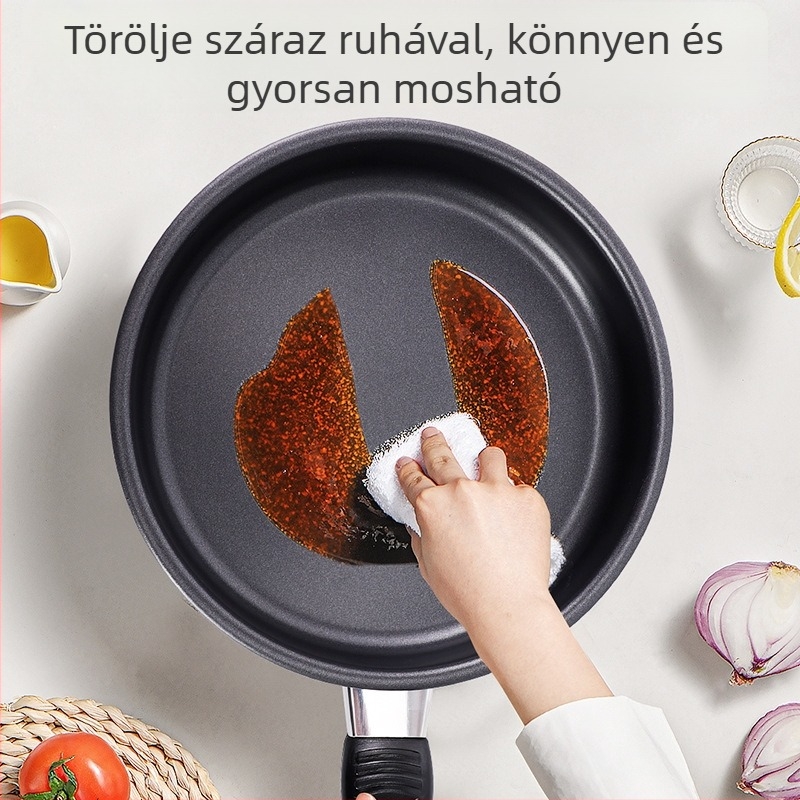 Öntöttvas serpenyő, tapadásmentes bevonattal, mini modell omletthez és palacsintához, fogantyúval, többszörös alj