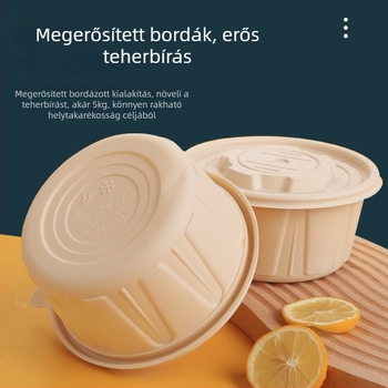 Sakurami mikrohullámú sütőben használható biológiailag lebomló PP ebédes doboz – kör alakú, egyszer használatos, elvitelre