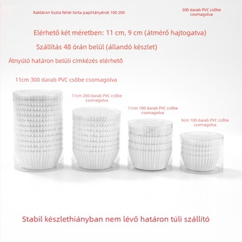 Sütőpapír muffin formákhoz – bevonat nélküli, 40 g/m², Lifetalk, Zhejiang eredetű, Dobozonként 100 darab