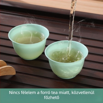 Gongfu teáscsésze készlet rizshéj anyagból, biológiailag lebomló, teáscsésze forma, 40 db egy dobozban, Kína