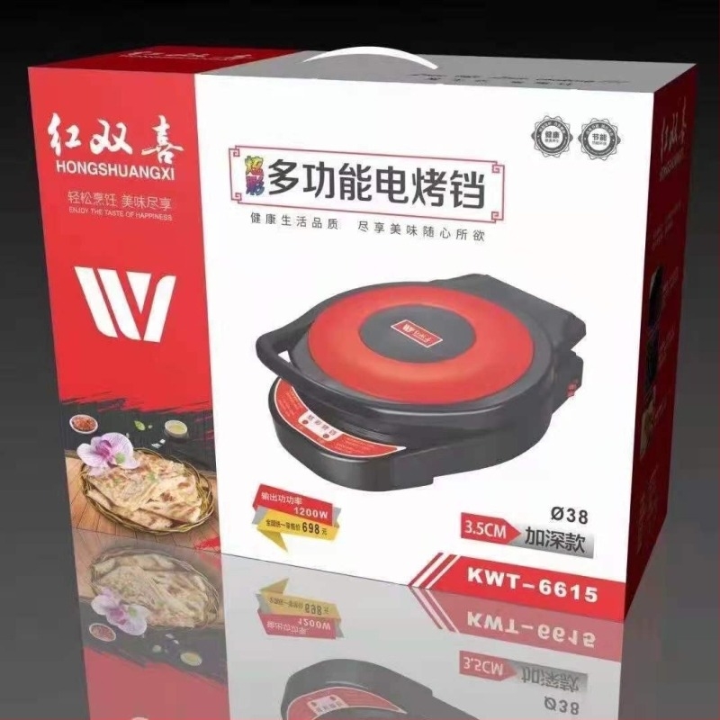 Elektromos torta tepsi kettős fűtéssel, gombos vezérlés, 1200W, 220V, függő kialakítás