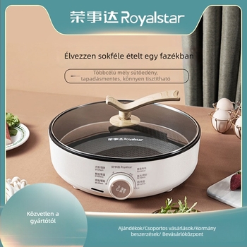 Royalstar RSD-BF626 Elektromos sütőtál – tapadásmentes bevonat, kettős fűtés, érintéses vezérlés, 1300W, 220V, 1–2 személynek; funkciók: sütés, pirítás, grill és forró fazékban főzés