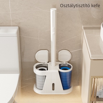 Egyszer használatos vécé-kefe – No-Dead-Angle, falra szerelhető, műanyag, kiváló minőségű készlet