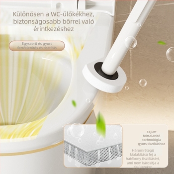 Egyszer használatos vécé-kefe – No-Dead-Angle, falra szerelhető, műanyag, kiváló minőségű készlet
