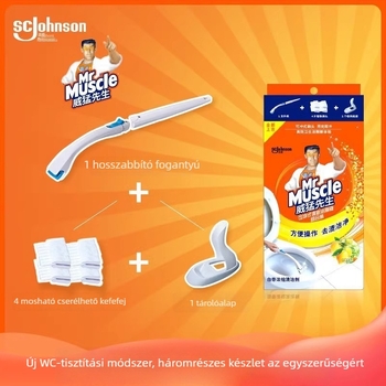 Mr. Muscle WC-kefe hosszú nyéllel, cserélhető fejjel, műanyag