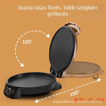 Dupla fűtéses elektromos palacsintasütő érintéses vezérléssel, 220V, 2200W, alumíniumötvözet + bakelit test