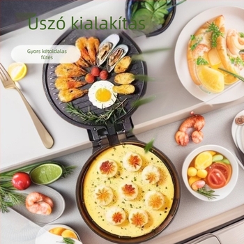Xianke mélyített elektromos palacsinta serpenyő kettős fűtéssel, függő grill, multifunkcionális, átmérő 29–31 cm, 1360 W