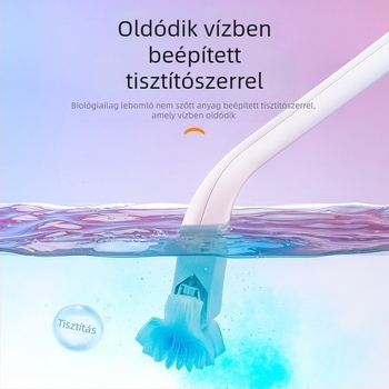Háztartási WC-kefe – nincs holt szög, cserélhető eldobható fej, műanyagból, 0,2 kg, Rice Wood