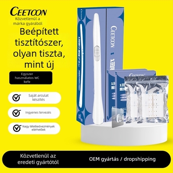 Egyszer használatos WC-ecset – Öntisztító, cserélhető fej és WC-tisztítóval (Ceetoon, Bh-001, Műanyag, Modern minimalista stílus)