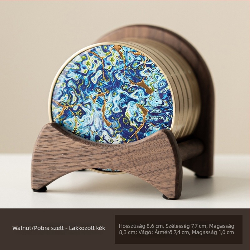 Pohár alátét, bakelit anyag, megfizethető lux stílus, Dehua eredet, 2024 őszén bevezetés, színes dobozos csomagolás