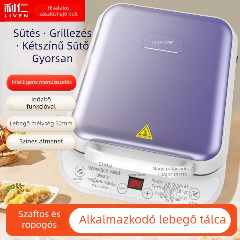 Liren C-19 elektromos palacsinta serpenyő – kétoldalas fűtés, 220V