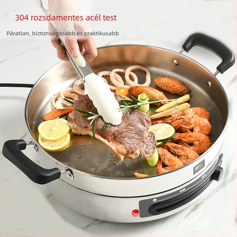 Liren DJG-J3265 elektromos sütő tepsi, bevonat nélküli rozsdamentes acél, egyoldali fűtés, 220V 50Hz
