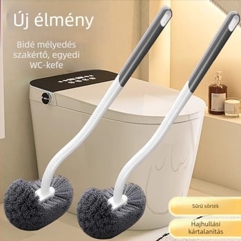 WC-tisztító kefe, műanyag, falra szerelt, hosszú nyél, puha sörtéjű