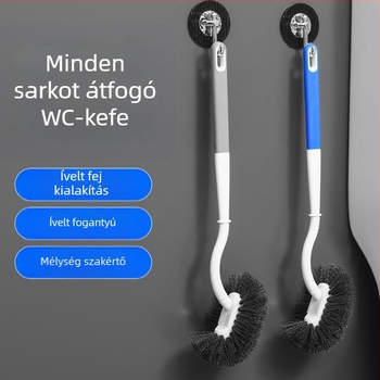 WC-tisztító kefe, műanyag, falra szerelt, hosszú nyél, puha sörtéjű