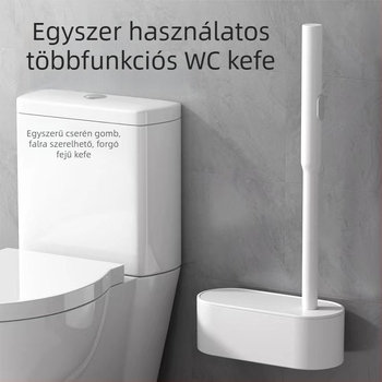 Egyszer használatos háztartási WC-kefe hosszú nyéllel, műanyagból, 350 g, csomagolás 11.5×11.5×24.5 cm, márka Zhu's Xingye Home Furnishing