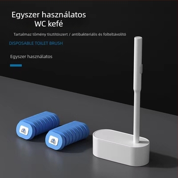 Egyszer használatos háztartási WC-kefe hosszú nyéllel, műanyagból, 350 g, csomagolás 11.5×11.5×24.5 cm, márka Zhu's Xingye Home Furnishing