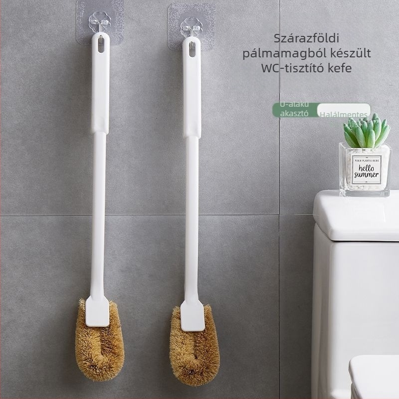 WC-kefe kókusz pálma szálas fejjel, falra szerelhető, műanyag nyél, Huidu – átfogó tisztítás