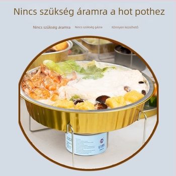 Könnyen hordozható forró fazek és grillezett hal állvány arany színű alumínium fólia dobozzal, kis edényekhez, kültéri kempingezéshez