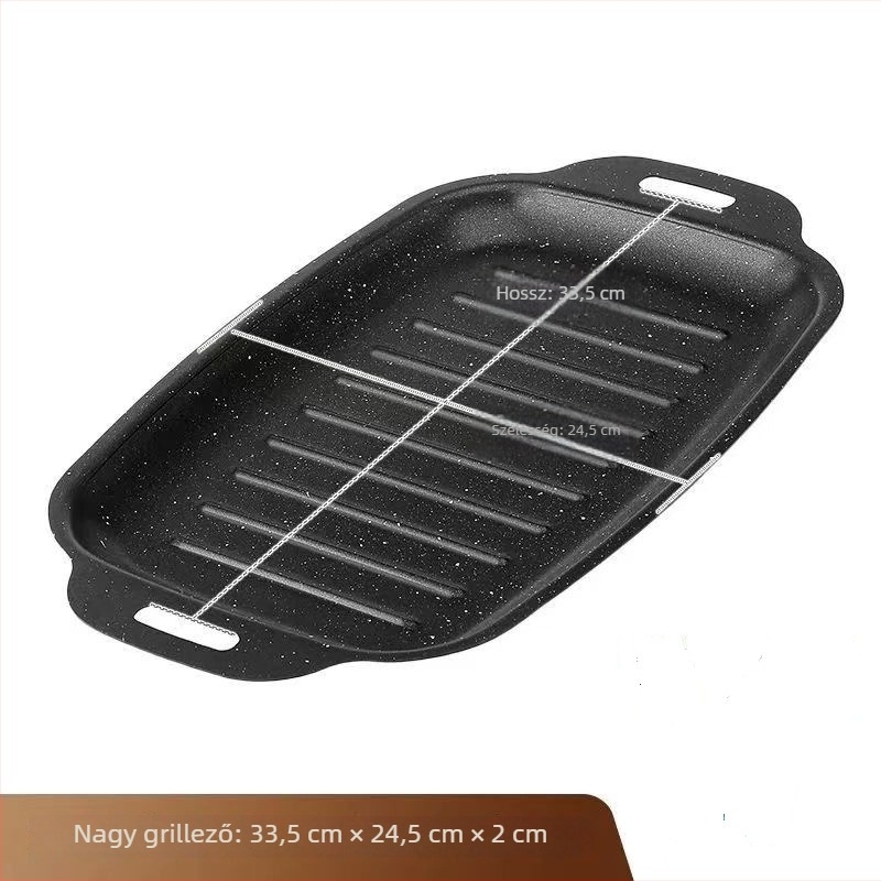 Jinshang tapadásmentes grill serpenyő barbecue-hoz, vasból készült, koreai stílusú, indukciós és nyílt láng kompatibilis