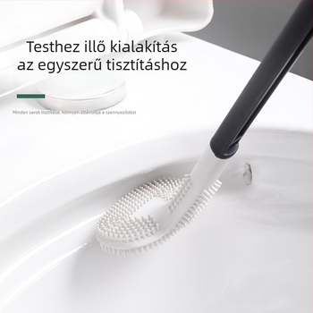 WC-kefe vastag, hosszú nyél, kétoldalas puha sörtékkel, görbült fej (Anyag: Műanyag; ~75 g; Eredet: Zhejiang)
