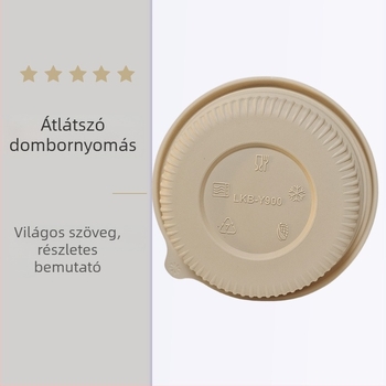 Egyszer használatos kukoricakeményítőből készült edény, biológiailag lebomló, magas hőmérséklet-ellenálló, olajálló és deformációval szemben ellenálló, kapacitás 900–1000 ml