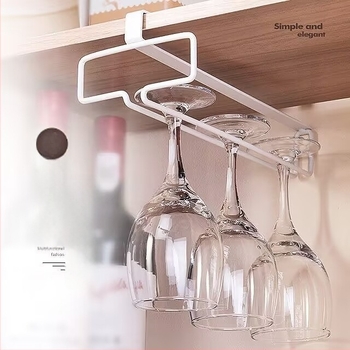 Fali borospohár tartó, fúrás nélkül, szénacélból, retro luxus stílus, tömege körülbelül 170 g