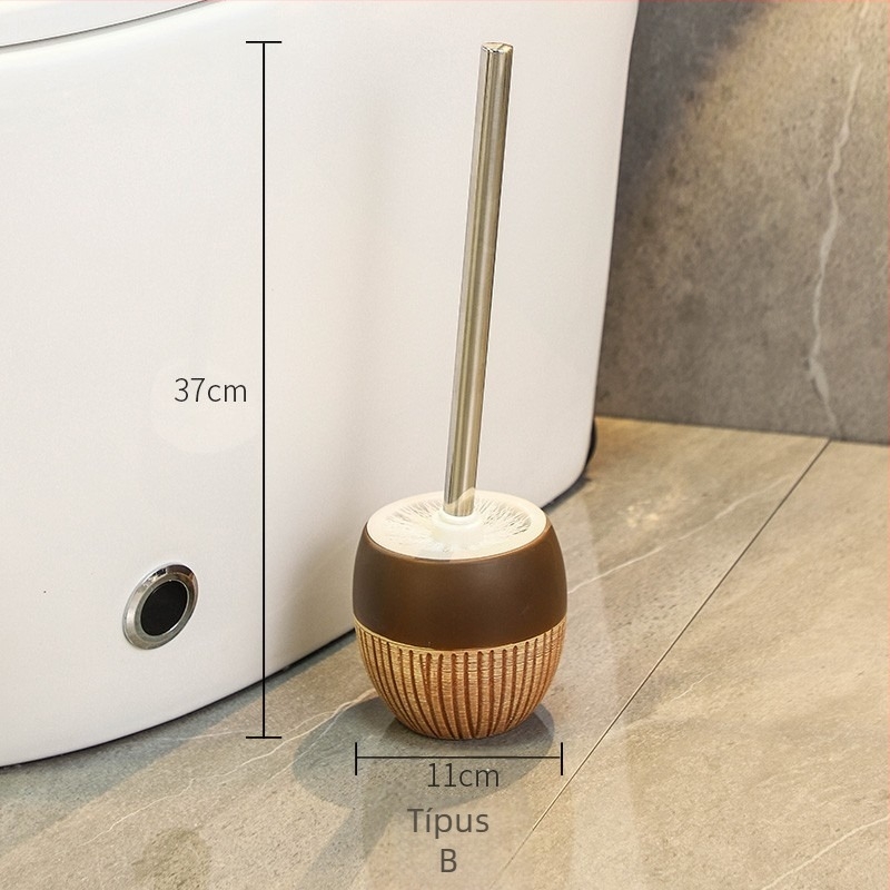 WC kefe szett kerámia alapzattal, retro dizájn, rozsdamentes acél fogantyú, 1 db, eredet Tide