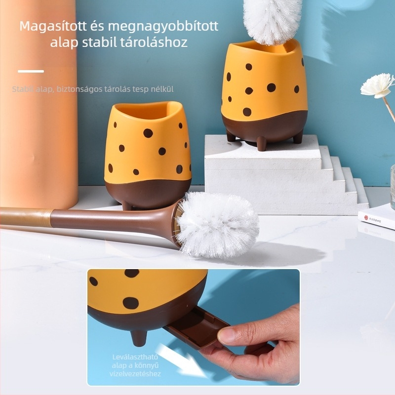 WC-ecset hosszú nyéllel, műanyag kivitel, Songtai márka, tömeg 0.5, önálló csomagolás