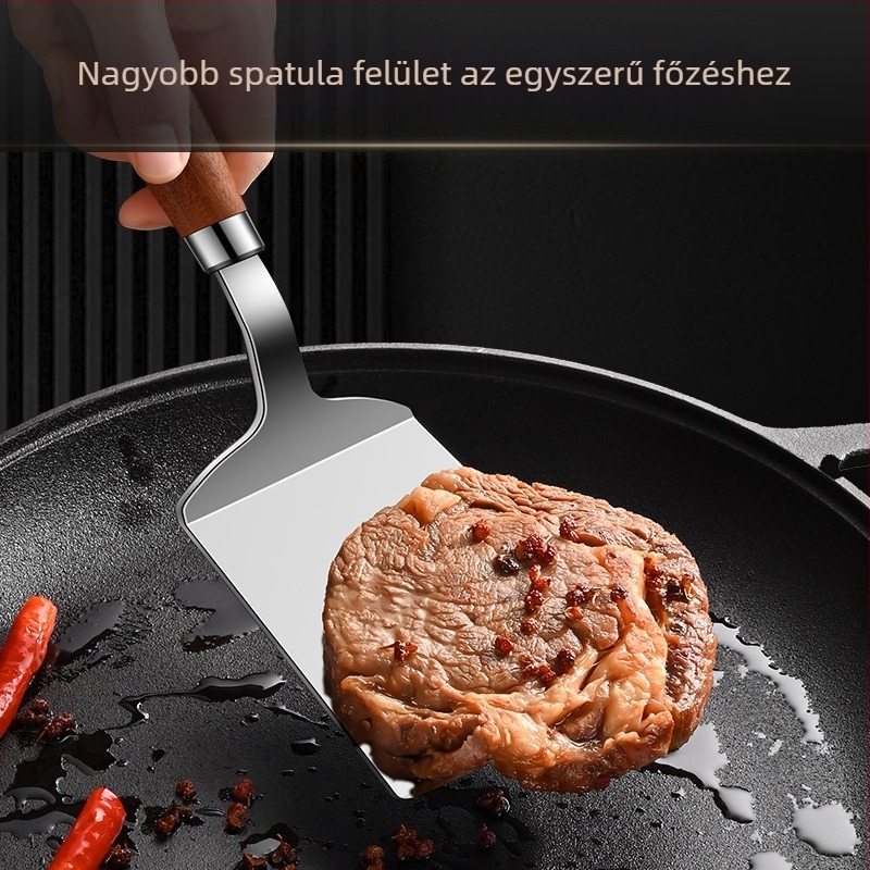 Bosans rozsdamentes acél spatula – Teppanyaki, palacsinta, pizza és steak használatra; modern minimalista dizájn