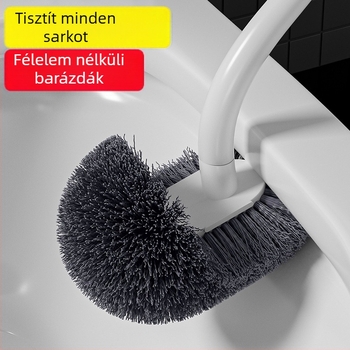 Hosszú nyélű vécé-kefe, falra szerelhető, műanyag kivitel, egy csomag, nehezen hozzáférhető sarkokhoz
