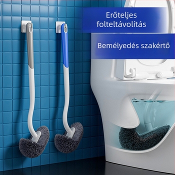 Hosszú nyélű vécé-kefe, falra szerelhető, műanyag kivitel, egy csomag, nehezen hozzáférhető sarkokhoz