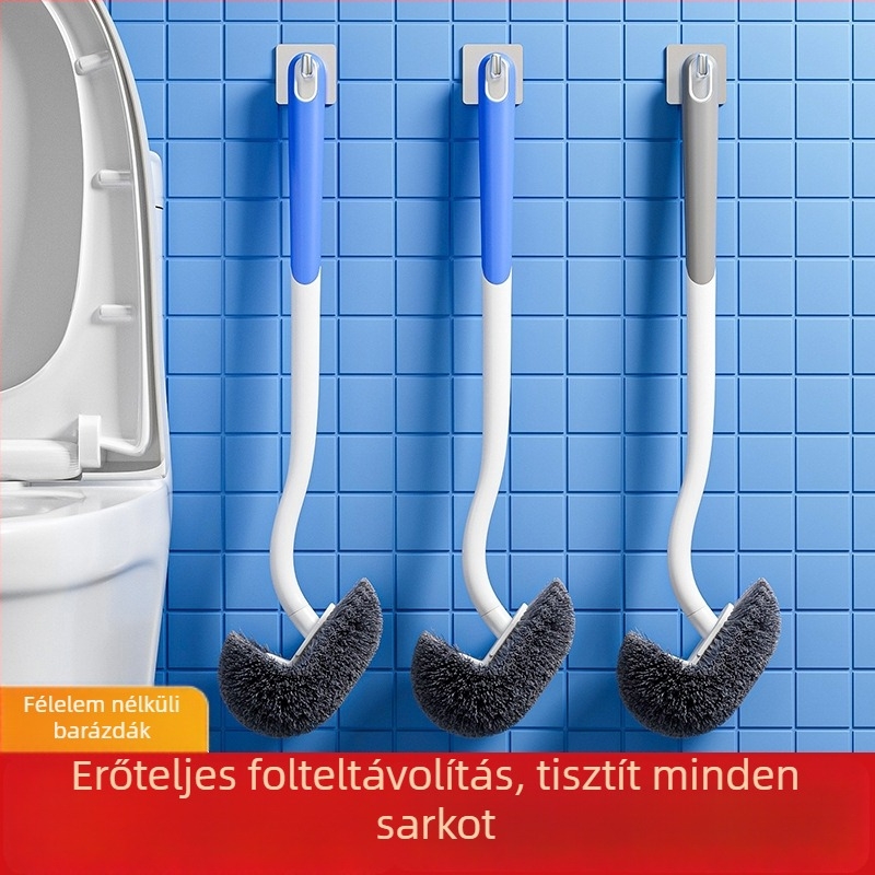 Hosszú nyélű vécé-kefe, falra szerelhető, műanyag kivitel, egy csomag, nehezen hozzáférhető sarkokhoz