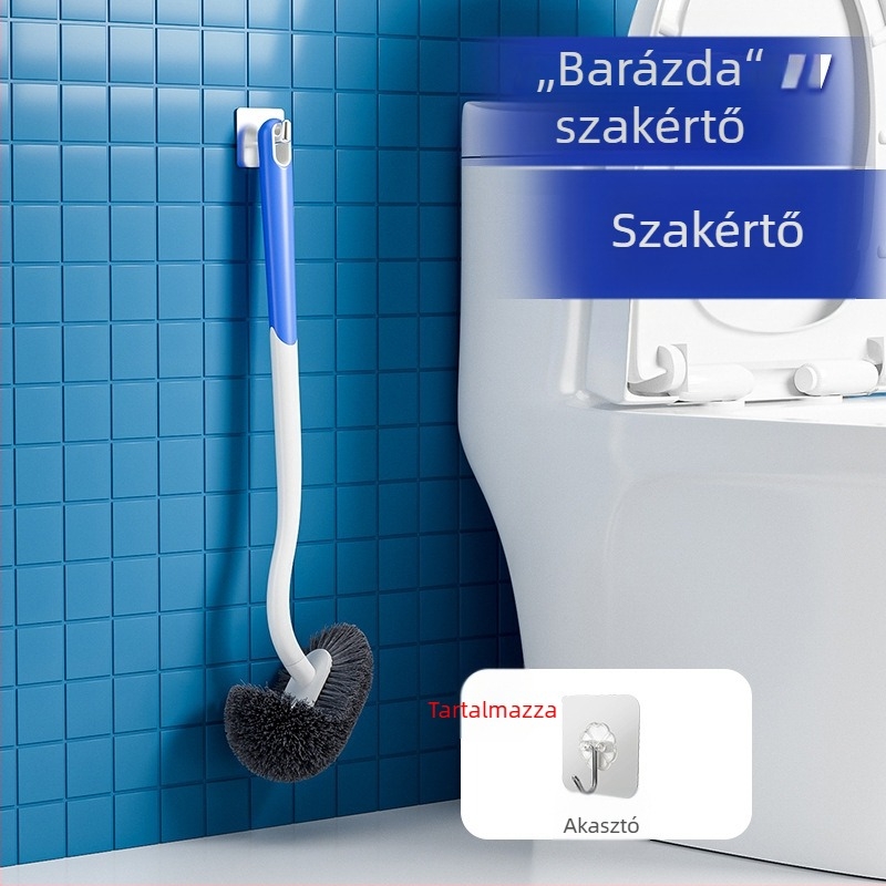 Hosszú nyélű vécé-kefe, falra szerelhető, műanyag kivitel, egy csomag, nehezen hozzáférhető sarkokhoz