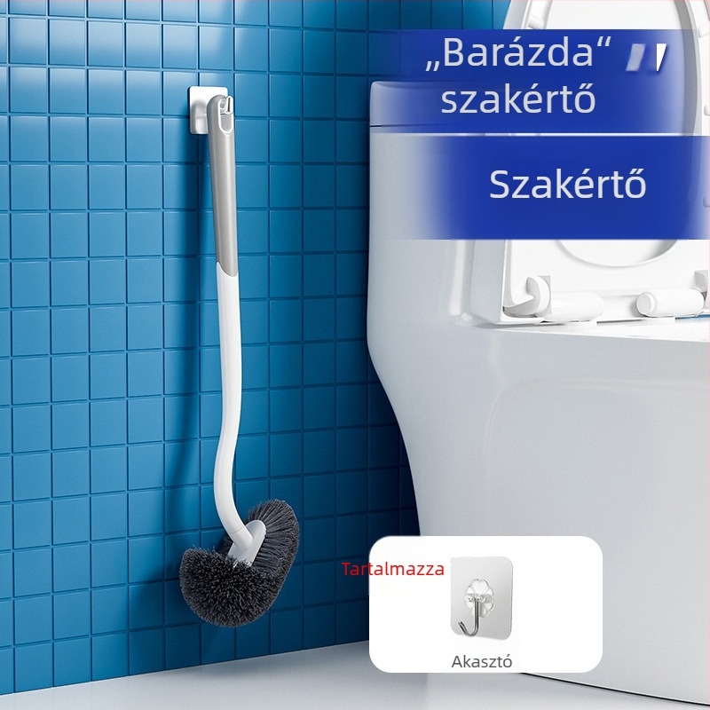 Hosszú nyélű vécé-kefe, falra szerelhető, műanyag kivitel, egy csomag, nehezen hozzáférhető sarkokhoz