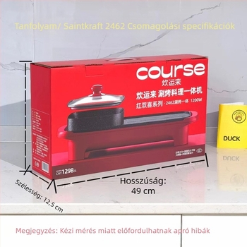 Minden egyben forró fazék és grill - Alumínium, 1200W, 220V, 1-2L, Modell KWT-SK8806