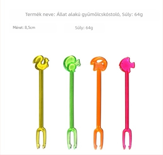 Egyszer használható szív alakú műanyag gyümölcsvilla, egyszerű stílus, felnőtteknek
