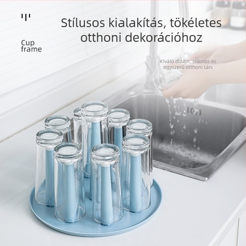 Csészetartó és fordított pohárszárító állvány – műanyag tálca poharak számára