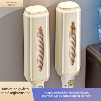 Fali pohártartó műanyagból — falra szerelhető, modern minimalist stílus, egyszer használatos poharakhoz, bevezetés télen 2025