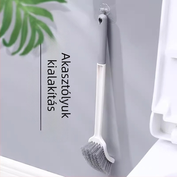 WC-kefe vastagított hosszú nyéllel, puha sörtékkel, falra szerelt, guggolós WC-hez (Anyag: szivacs)