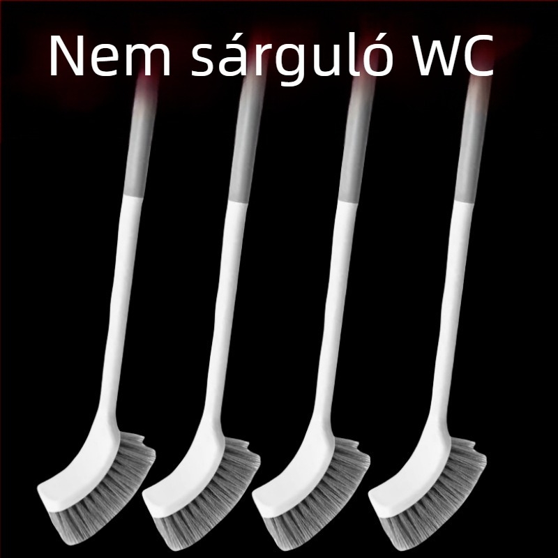 WC-kefe vastagított hosszú nyéllel, puha sörtékkel, falra szerelt, guggolós WC-hez (Anyag: szivacs)